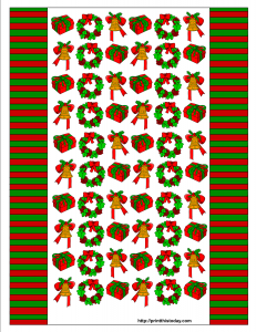 Candy Wrappers with Mistletoe, Christmas gift and Bell design