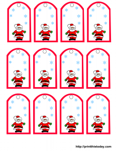 Christmas Santa Gift Tags Free Printable