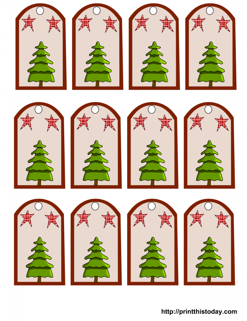 Free Printable Christmas Gift Tags featuring Christmas Tree