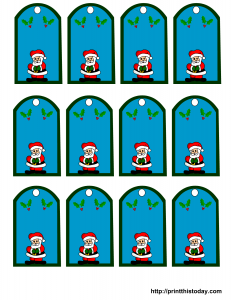 Free Printable Christmas Gift Tags with Santa Claus
