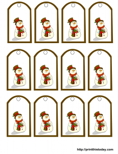 Free Printable Snowman Christmas Gift Tags