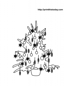 free printable Christmas tree coloring sheet