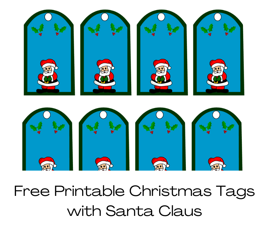 Free Printable Christmas Gift Tags with Santa Claus