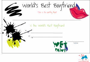 Funky world' best boyfriend Love Certificate