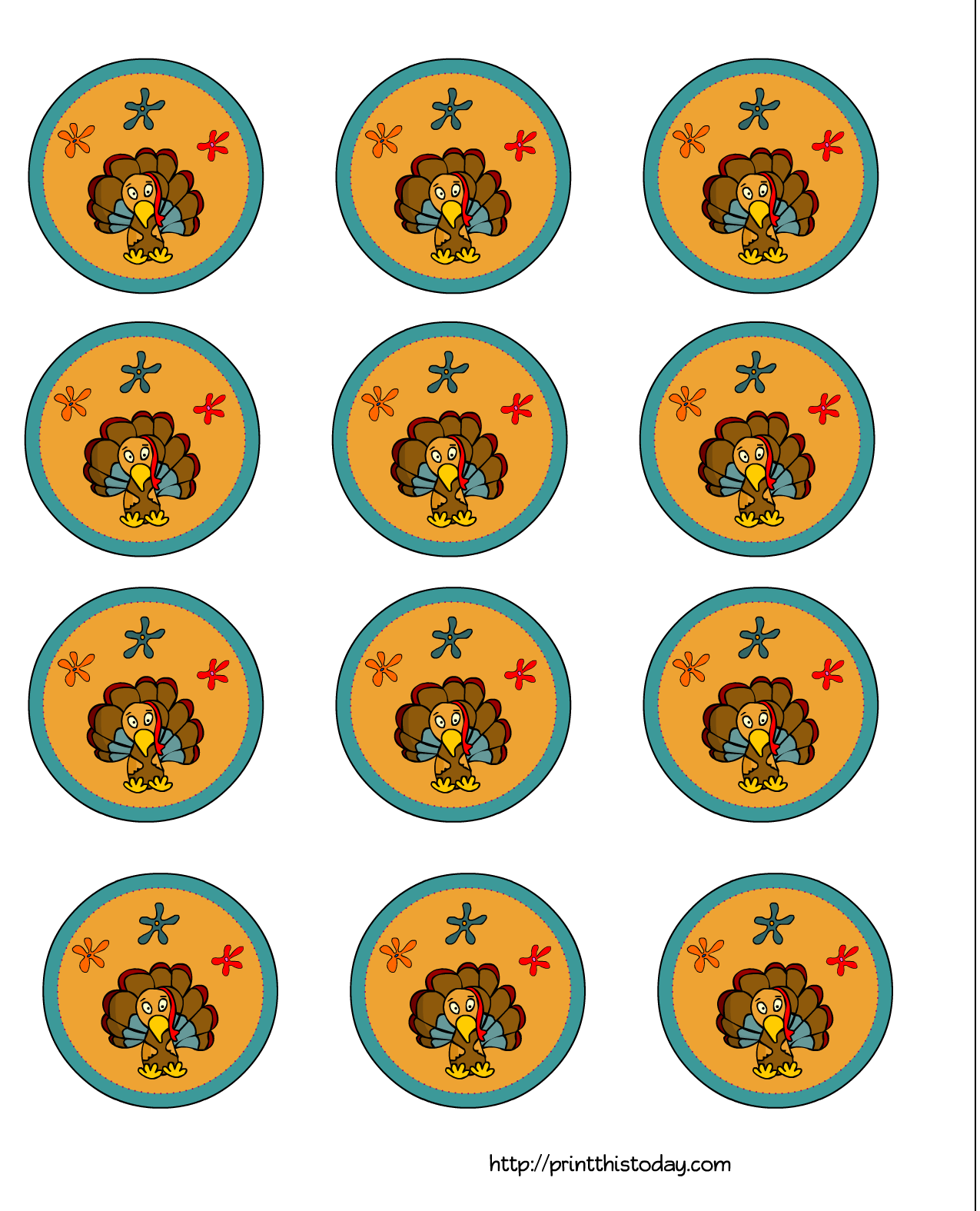 Thanksgiving Cupcake Toppers Printable