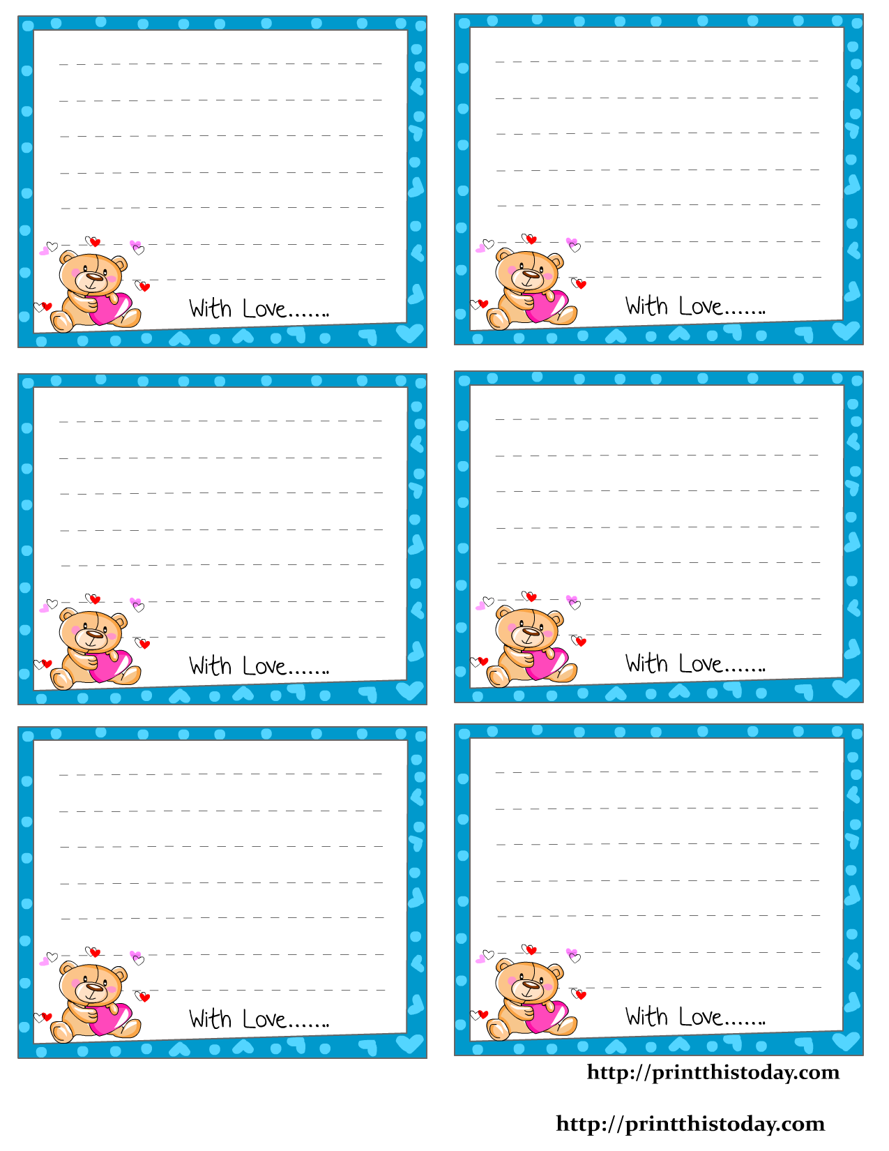 Free Printable Note Cards Templates Printable Download