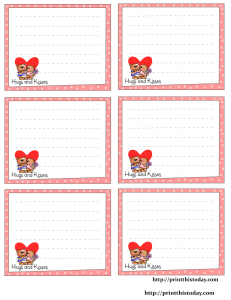 hugs and kisses love notes stationery