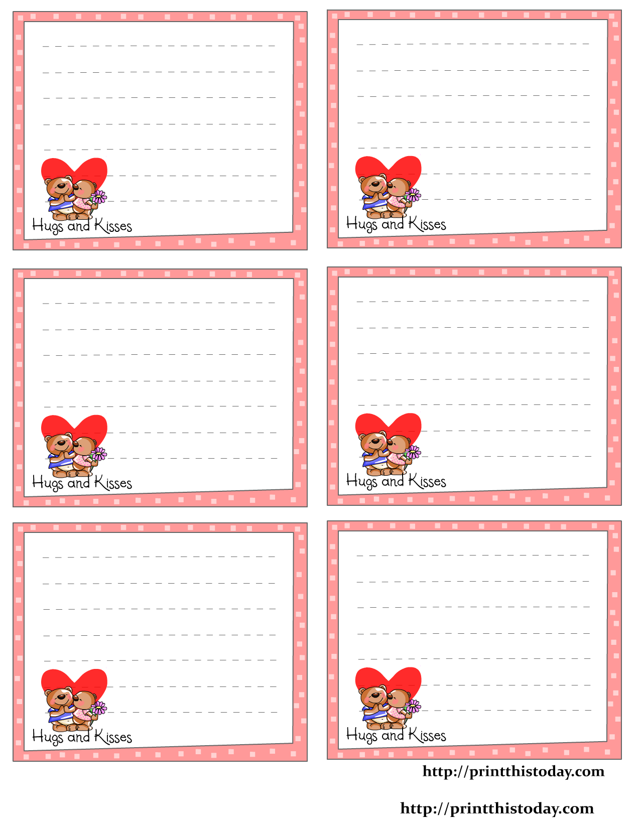 Free Printable Love Notes Stationery