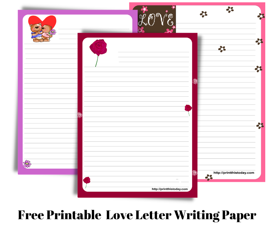 Free Printable Love letter writing paper