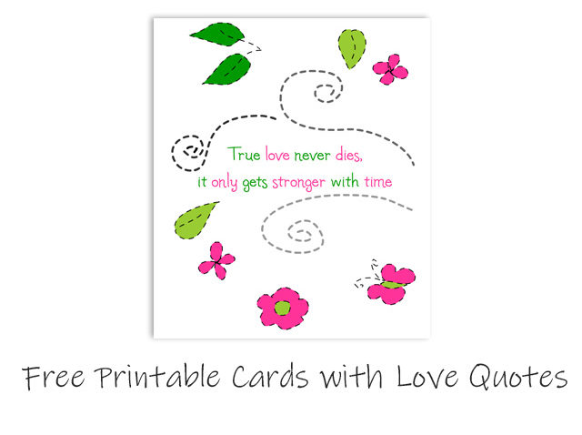 Free Printable Cards with Love Quotes for Valentine Day