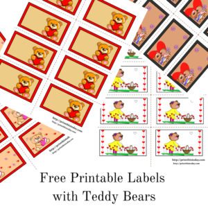 Free Printable Labels with Teddy Bears