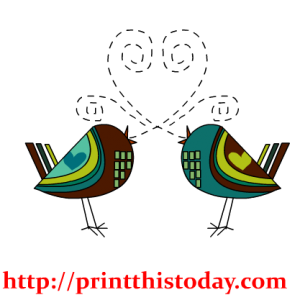 Elegant Love Birds Clip Art