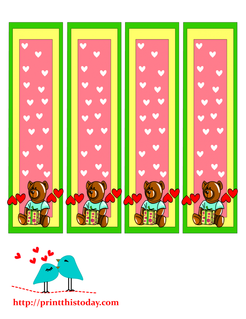 Teddy Bear Bookmarks to print