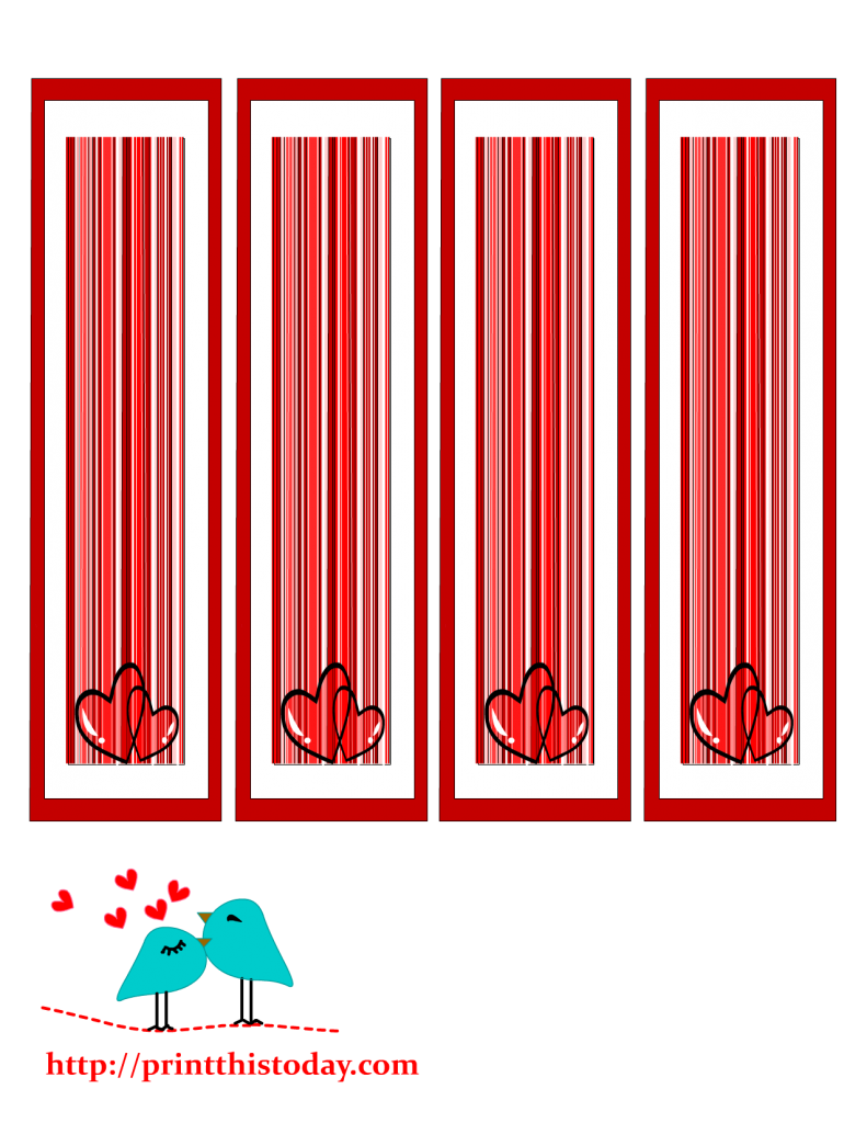 Bookmarks Printable with a Red Striped Background