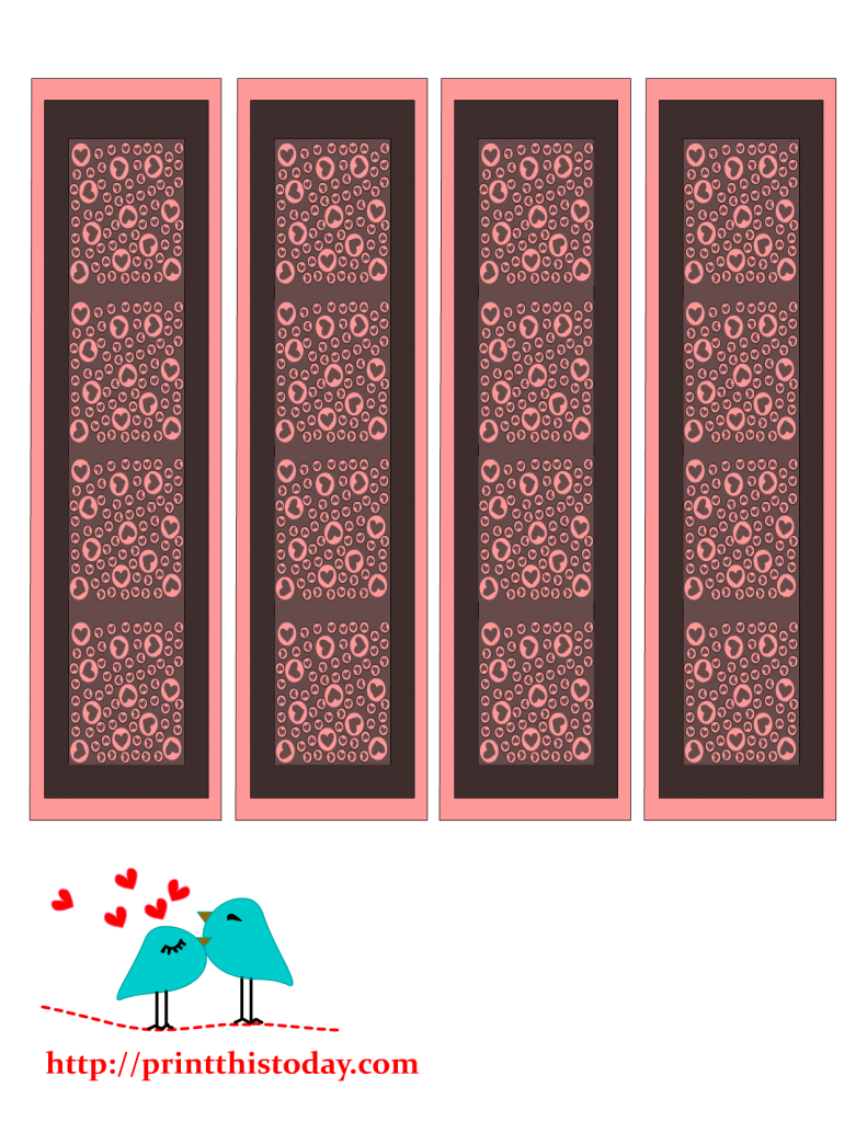 Free Printable Cute bookmarks featuring hearts