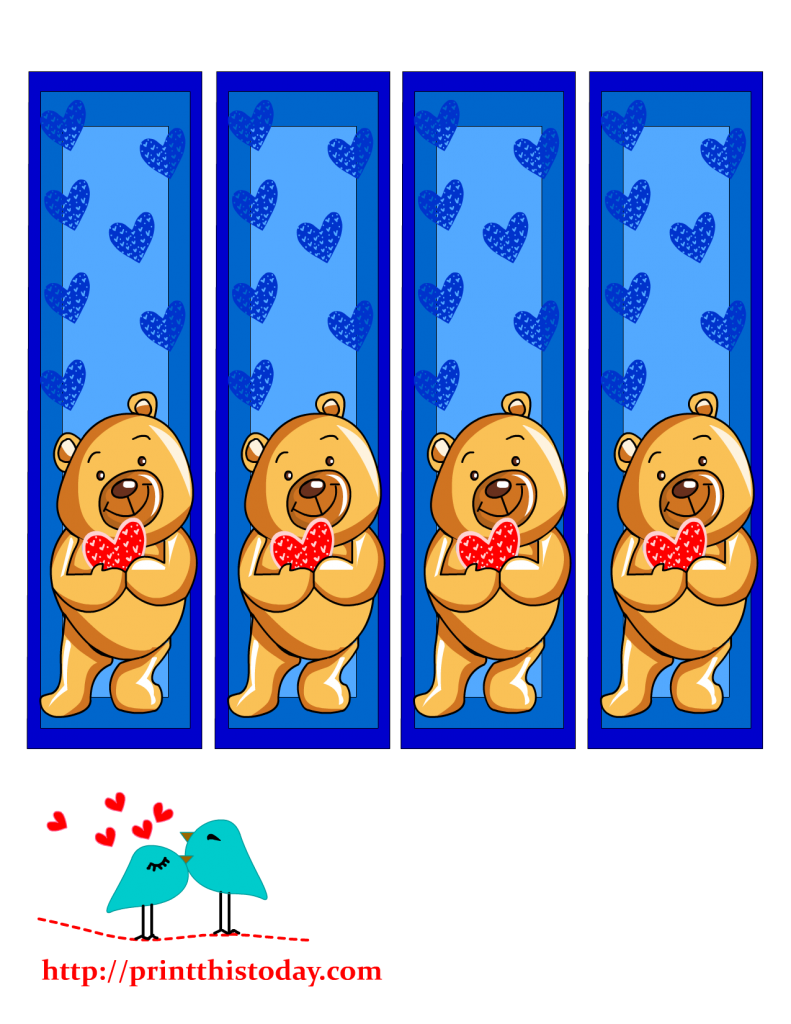 Teddy Bear Bookmarks to print