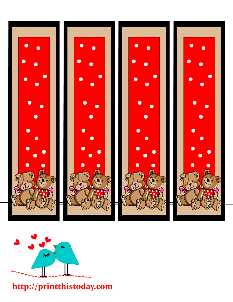 Teddy Bear Bookmarks to print