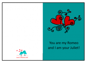 You are my Romeo, Romantic Printable card for Him