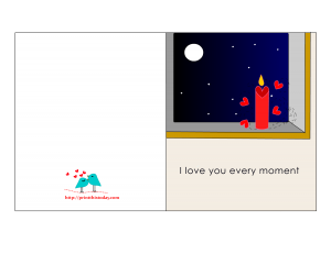 I love you every moment, Free Printable Card