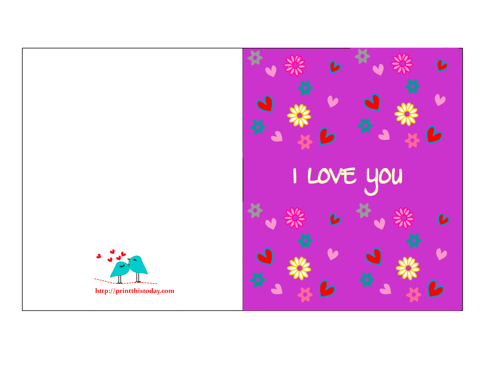 Free Printable I love you Card for Him