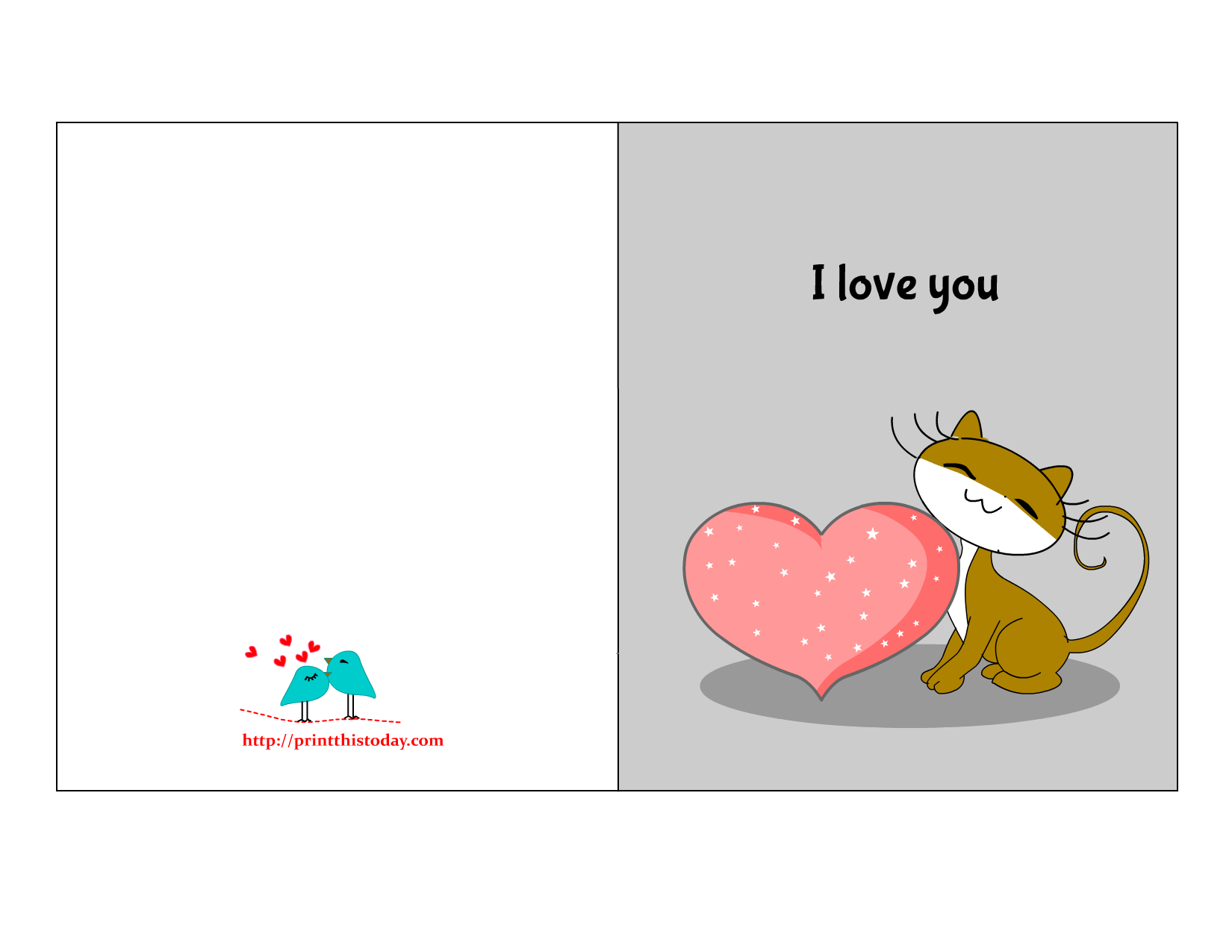 I love you card for him with cute image