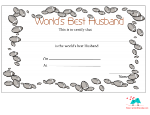 Love certificate for husband