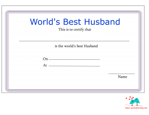Love Certificate for Husband