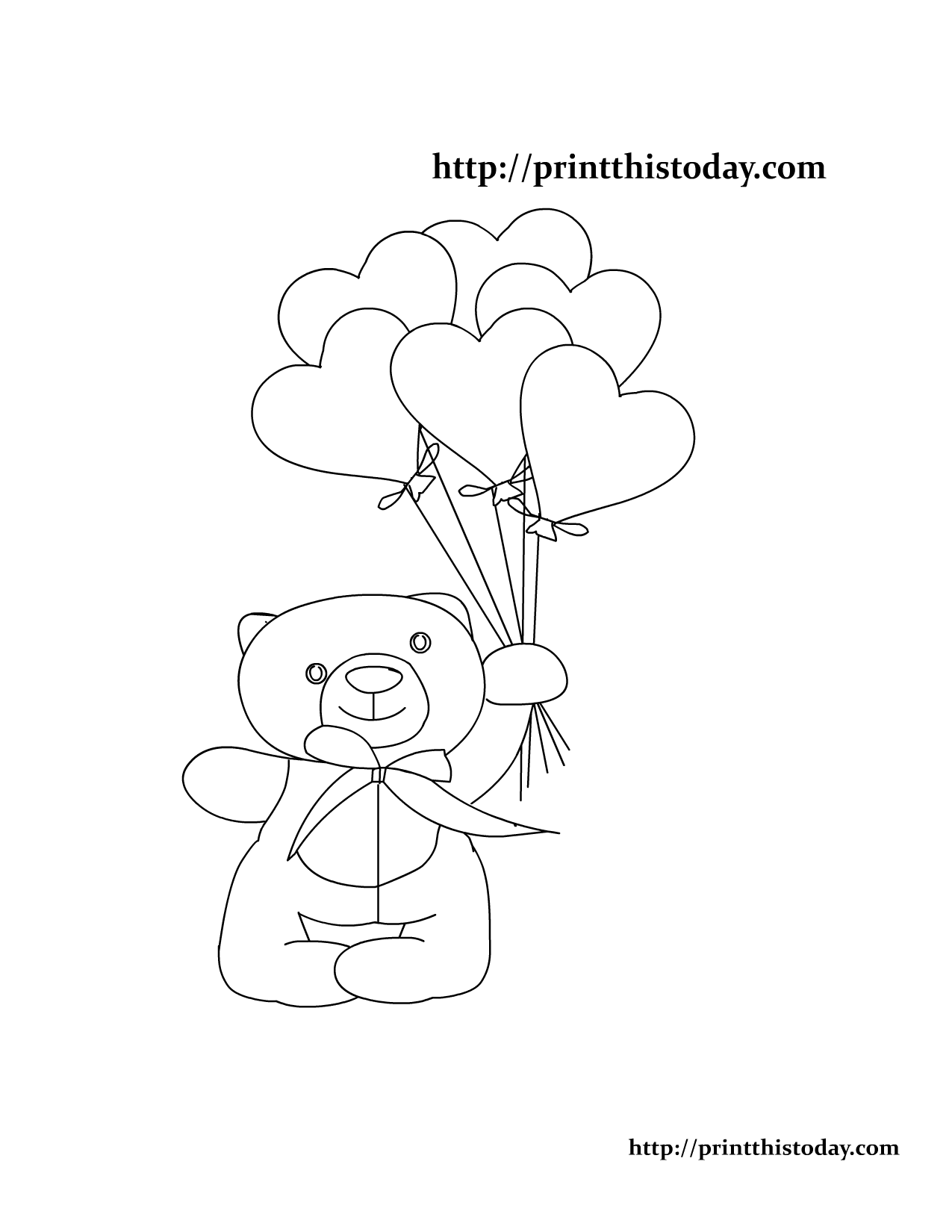 card making JPEG files-Digital files Cute love teddy bear with a heart DIGITAL STAMP for scrap booking coloring page