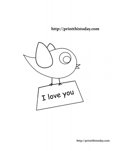 Love Bird Coloring Page Printable