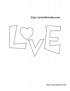 Coloring Page with word Love