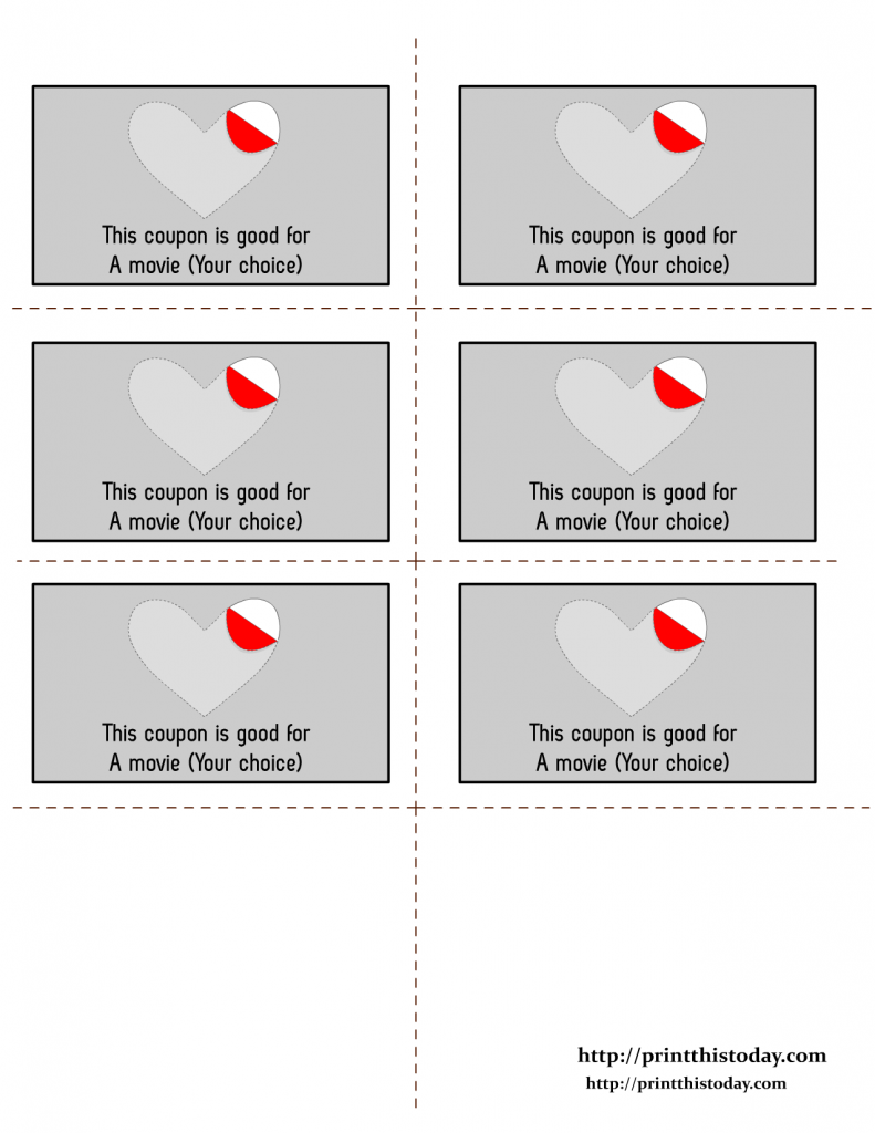 Free Printable Romantic Love Coupons