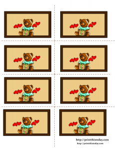 'Teddy Bear and Gift Pack' Free Printable Labels