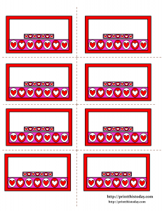 Free Printable Labels with Hearts border