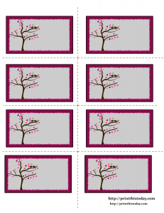 Free Printable Valentine Labels with Love Birds on Tree