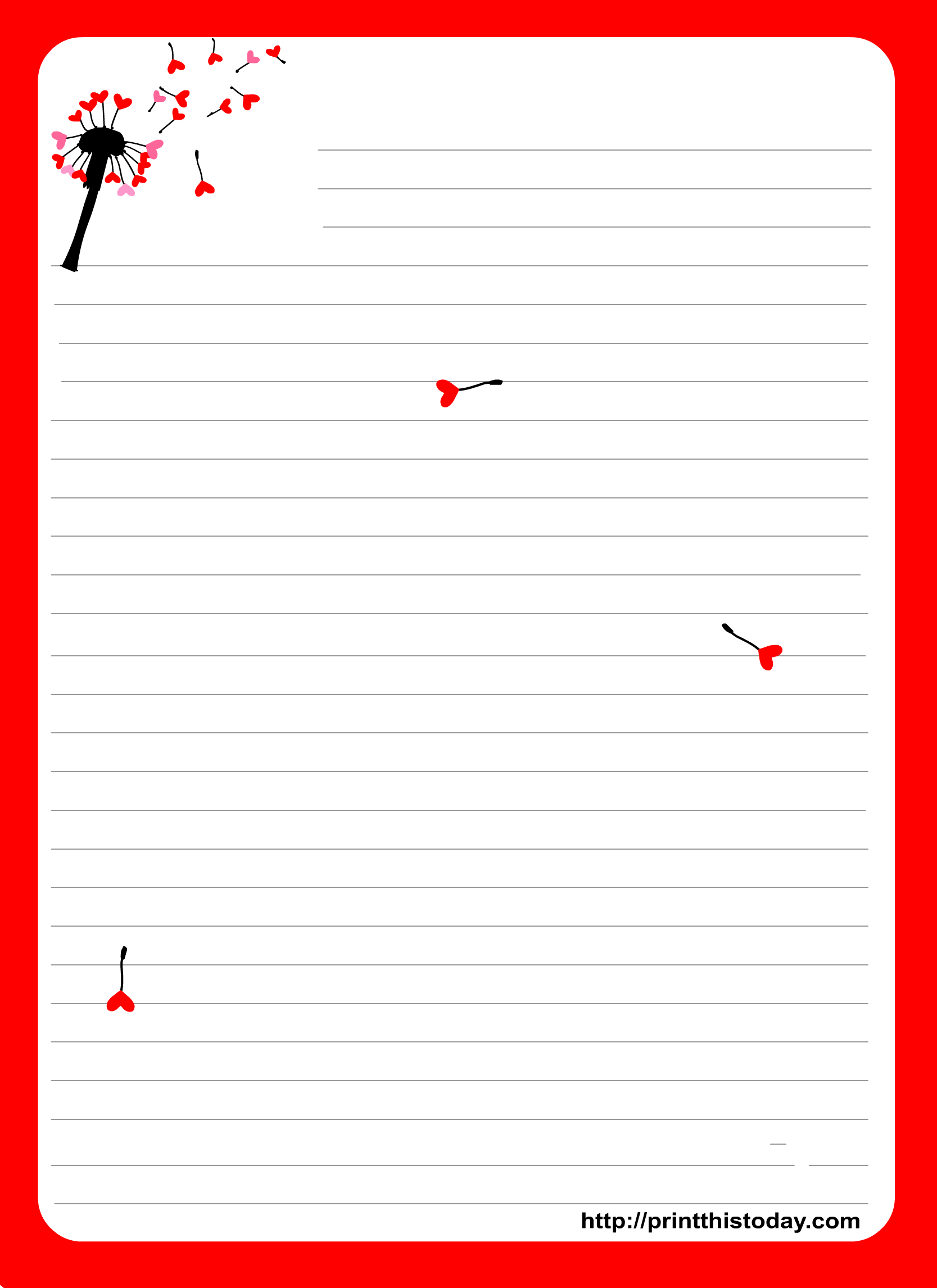 Free Printable Love Letter Writing Paper