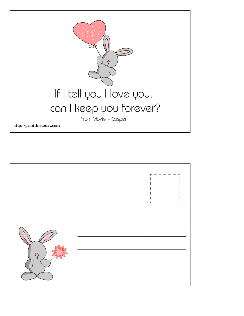 Cute Free Printable Valentine's Day Postcards