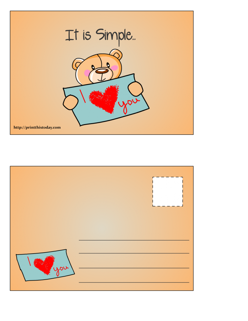 'It is Simple' Love, Valentine's Day Postcard