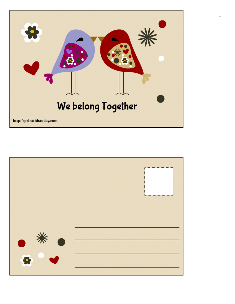 We belong together, Printable Postcard