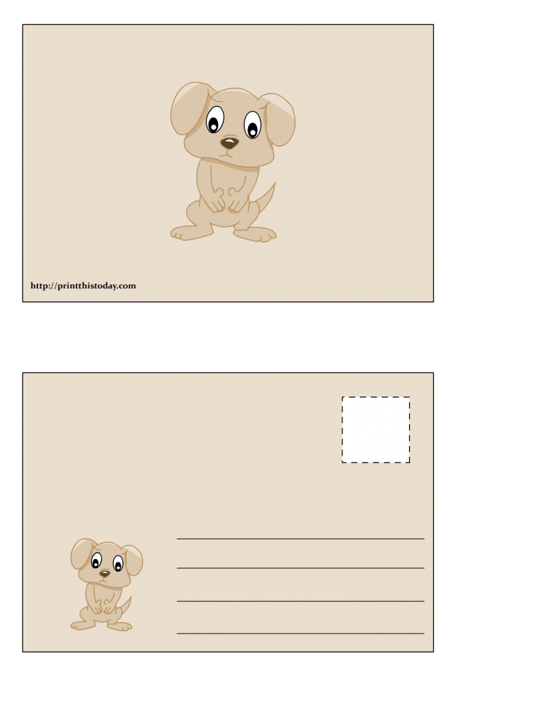 Cute Puppy, Free Printable Valentine Postcard