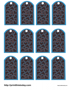 Elegant favor tags in blue and brown