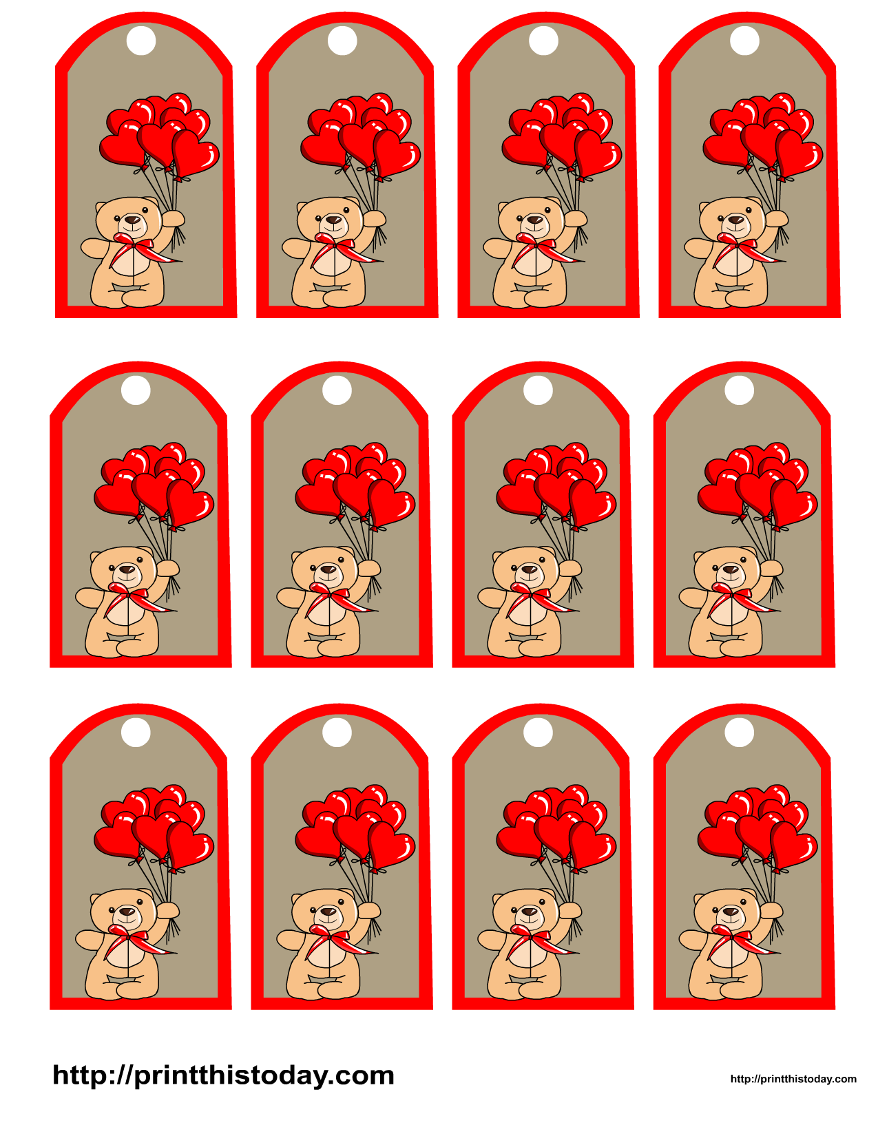Free Printable Valentine Favor Tags