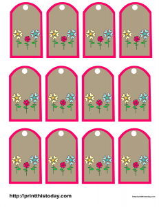 Favor tags with flowers