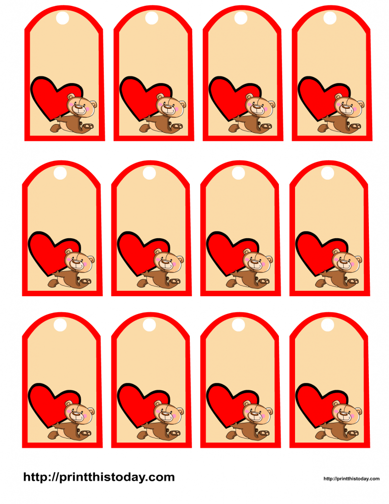 Teddy Bear Tags Printable Free