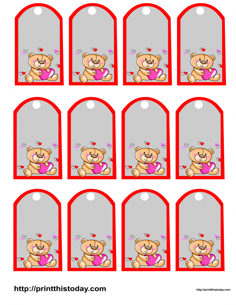 Free Printable Teddy Bears Gift and Favor Tags