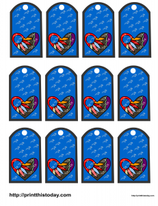 Favor tags featuring Colorful Hearts