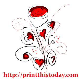 Clip Art with Hearts and Flower