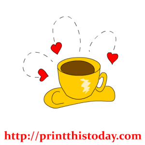 valentine tea cup with hearts clip art