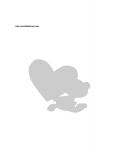 teddy bear and heart silhouette stencil