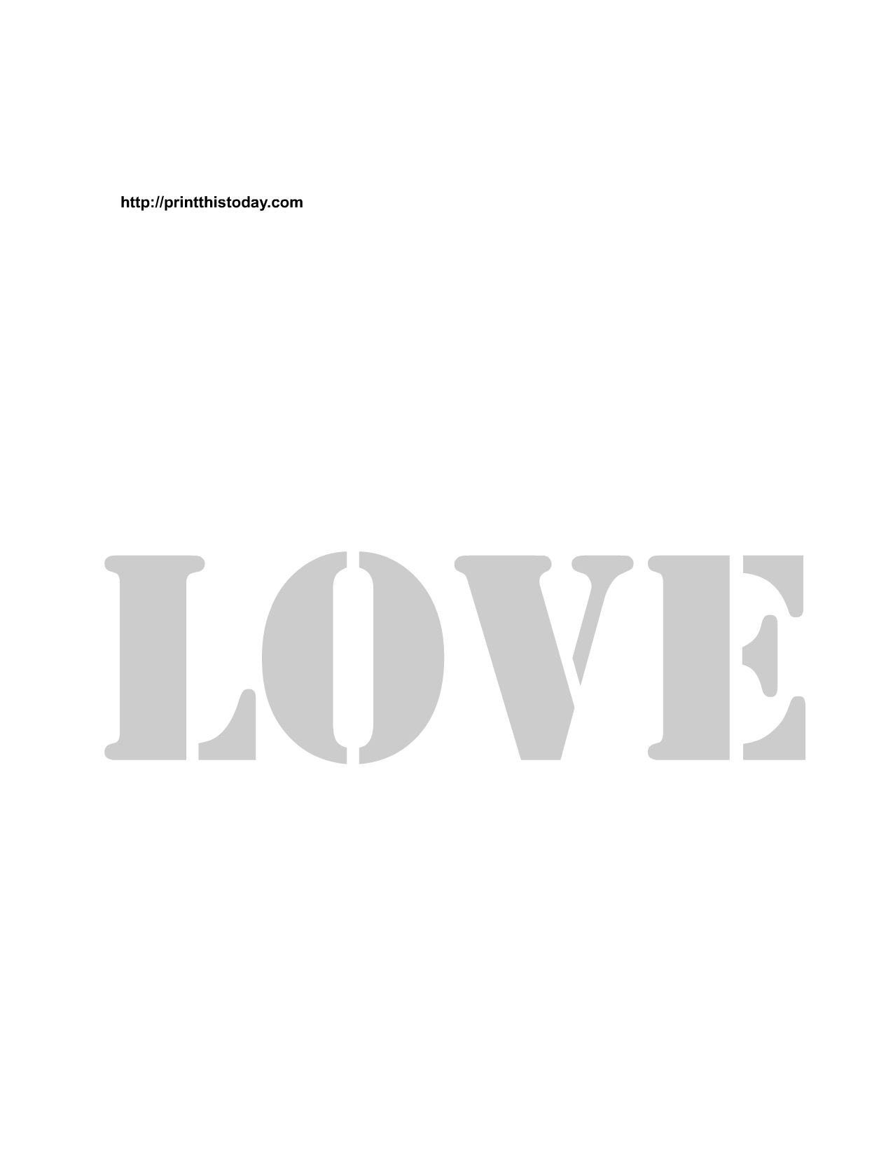 Stencil for the word love