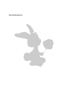 Easter bunny holding a rose stencil